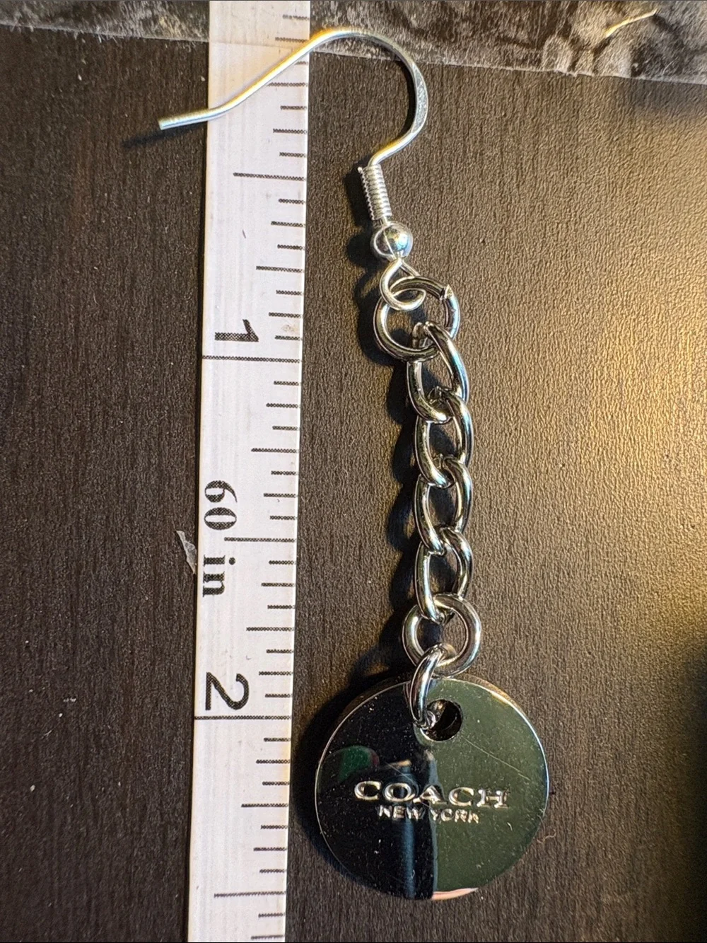 Coach Silver-Tone Chain Drop Earrings - Picture 5 of 5